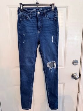 Old Navy Dark Blue Skinny Distressed Jeans